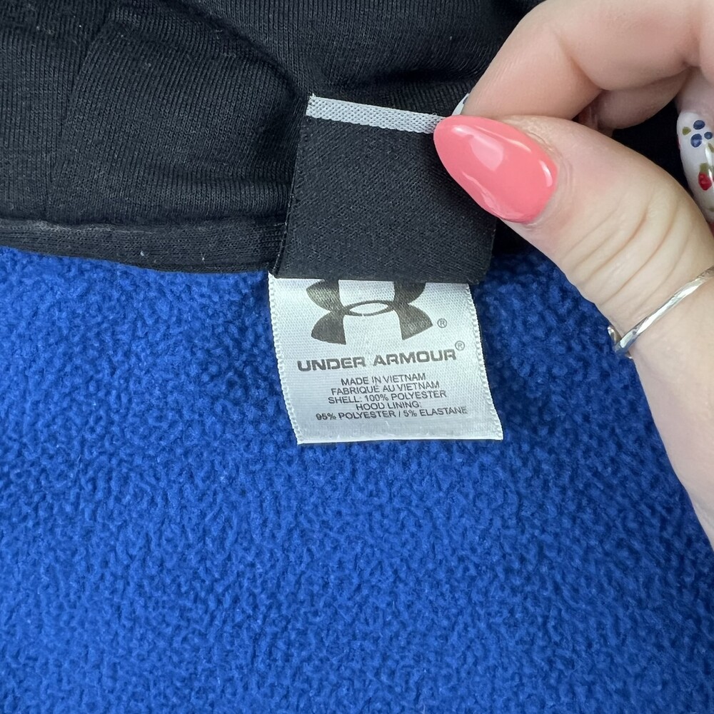 Under Armour Jacket Mens Medium ColdGear Logo Full Zip Hooded Fleece Lined - Picture 10 of 15